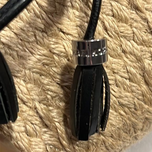 Michael Kors Leather Espadrille Lace Up Black Wedge Sandals size 9 - Picture 10 of 13